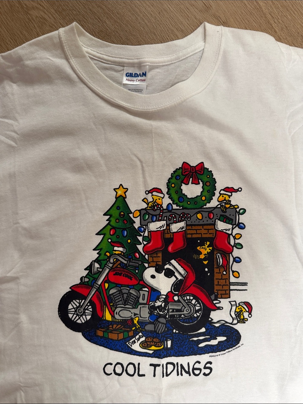 Gildan White Snoopy 'Cool Tidings' Holiday Graphic T-Shirt